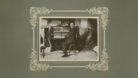 Historisches Bild eines Klavierbauers