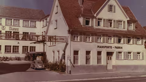 Historisches Bild der SAUTER Pianoforte Fabrik